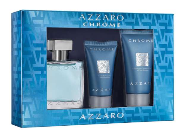 Подарунковий набір Чоловічий Azzaro Chrome Азарро Хром (edt 100 ml + s\g 100 ml + a\sh 50 ml) 1502869650 фото